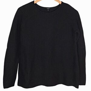Talbots Women’s Black Ribbed Crewneck Sweater Size Medium